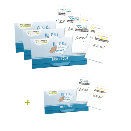 Lot de 4 chiffons Brill'tout pour nettoyer ses vitres sans traces et sans produit, avec 1 offert, idéal pour le ménage maison. Entreprise locale, responsable, solidaire made in France