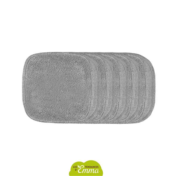 Lot de cotons lavables gris du Kit Eco Belle, parfaits pour une routine beauté écologique et durable.