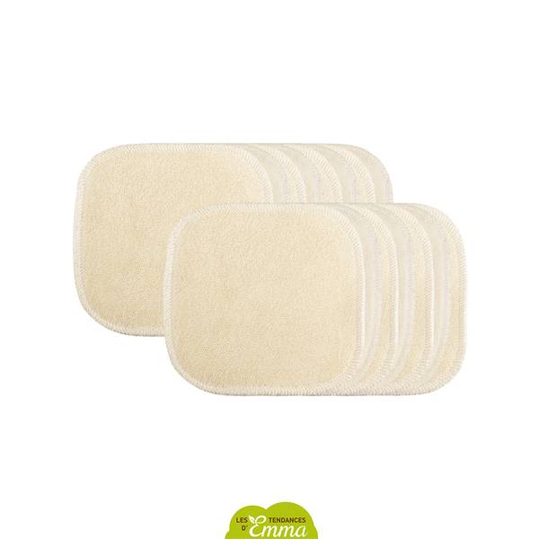 Lot de cotons lavables beige du Kit Eco Belle, doux et réutilisables pour une routine beauté écologique.