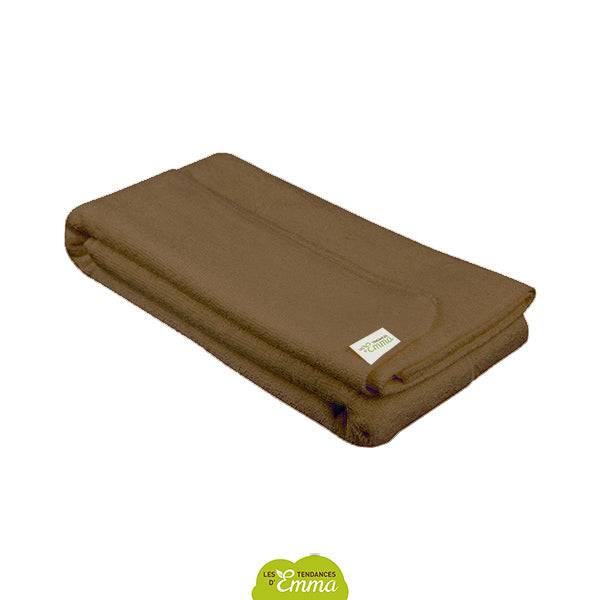 Drap de bain ultra absorbant en bambou marron, fabriqué en France, conçu pour un confort optimal et une absorption maximale. Entreprise locale, responsable, solidaire fabriqué en France