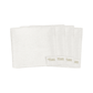 Lot de 4 petites serviettes visage blanches ultra douces, parfaites pour les routines de soin des peaux sensibles et atopiques.