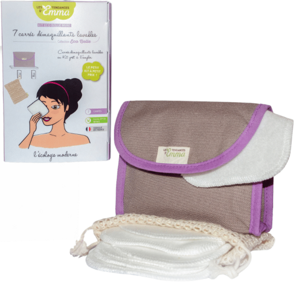 7 Cotons lavables avec sa pochette voyage : Kit Eco Belle Mini