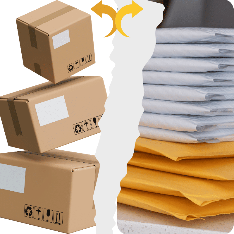 Et si la vente en ligne pouvait… réduire les emballages ?
C’est le pari un peu fou que nous avons fait avec notre nouveau site. Résultat : plus de 80% d’emballages supprimés, des produits envoyés en simple enveloppe et des colis qui arrivent directement dans votre boîte aux lettres, sans déplacement inutile.
Comment une simple petite case “sans emballage” a-t-elle tout changé ?
La réponse risque de vous surprendre.