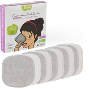 carrés démaquillants gris lavables zéro déchet